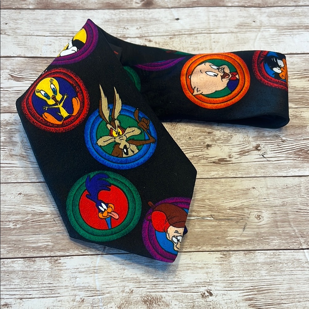 Looney Tunes Character Tie - Black and Multicolor